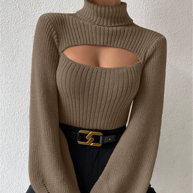 Sexy High Neck Knitted Sweaters