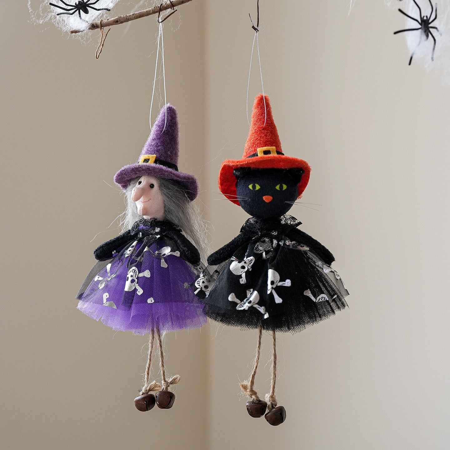 Halloween Decorations - Pumpkin, Ghost, Witch Figurine Hanging Ornaments