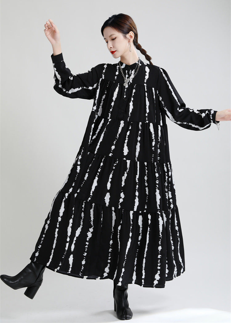 Women Long Sleeves Stand Collar Fall Cozy Dresses-Cozy Dresses-Free Shipping at meselling99