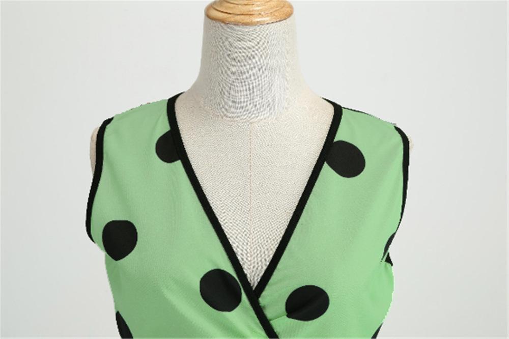 Casaul Sleeveless Dot Print Vintage Dresses-Dresses-Free Shipping at meselling99