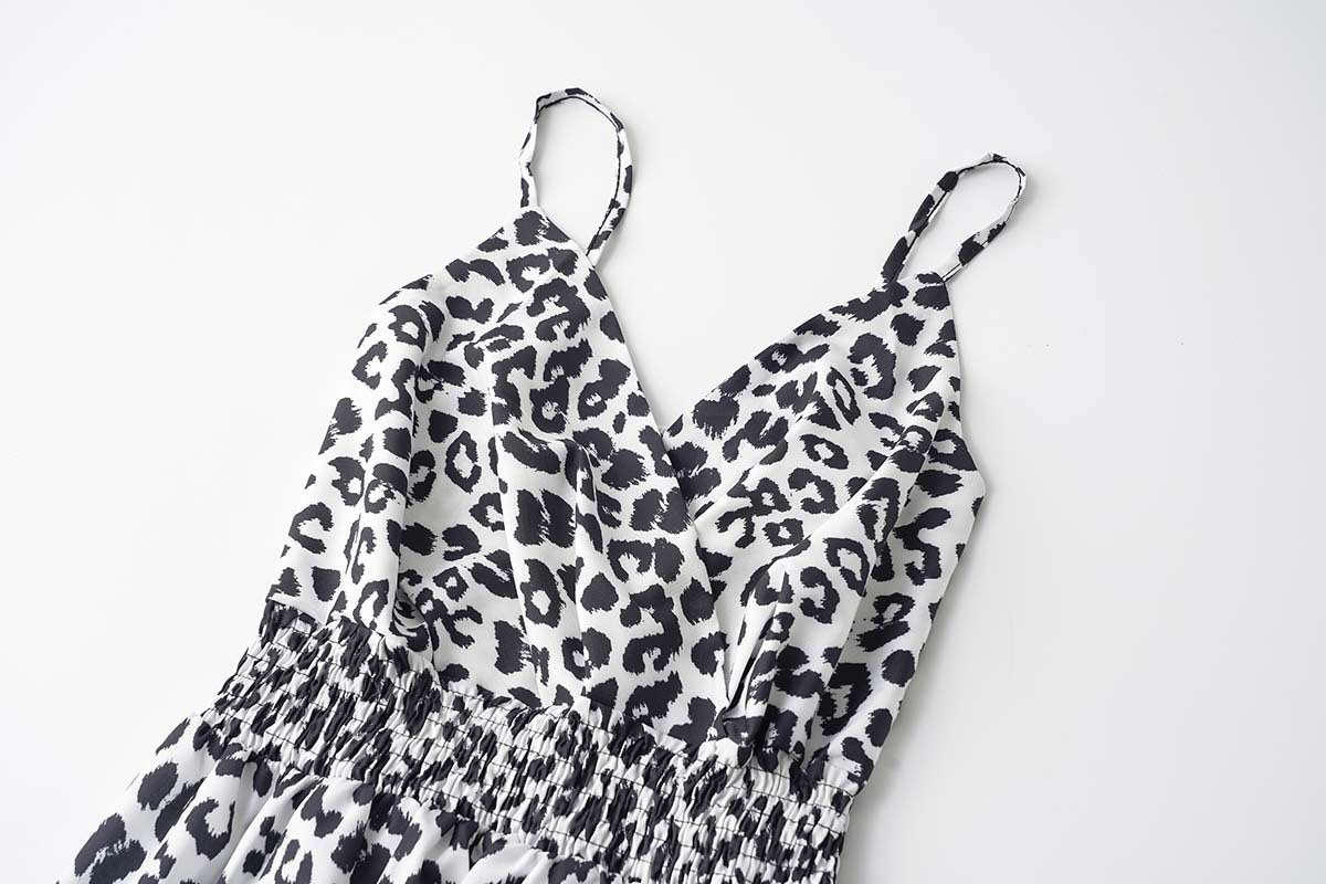 Women's Summer Leopard Print Strapless Dress