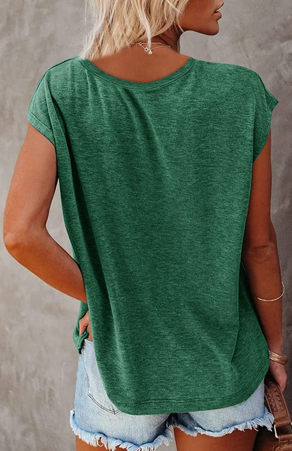 Women's Summer Sleeveless V-Neck Casual Loose Fit T-Shirt