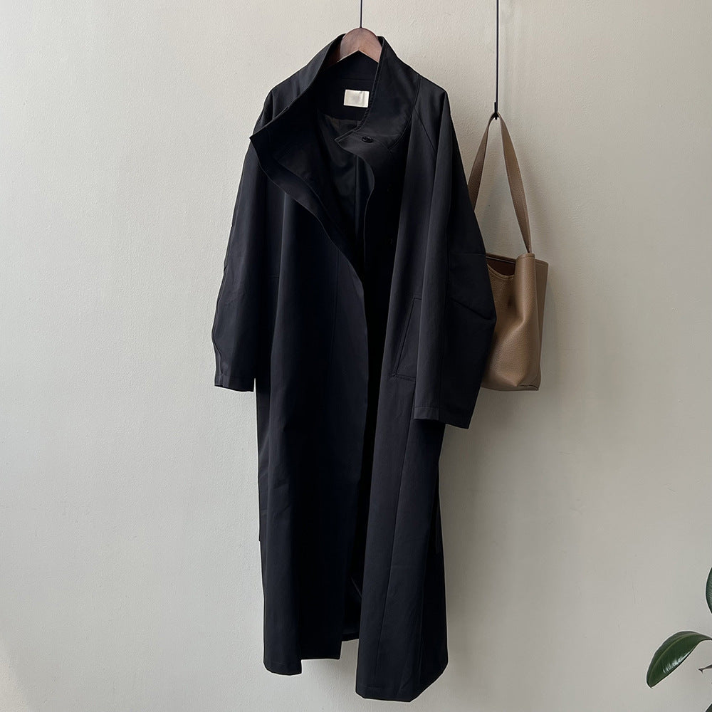 Women’s Stand Collar Long Trench Coat