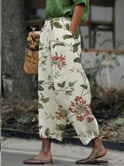 3D Large Print Minimalist Rolled Hem Casual Pants