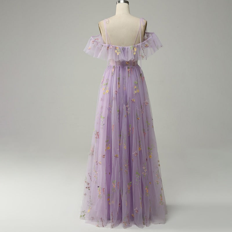 Elegant Sleeveless Long Bridesmaid Dress for Wedding Party and Formal Events