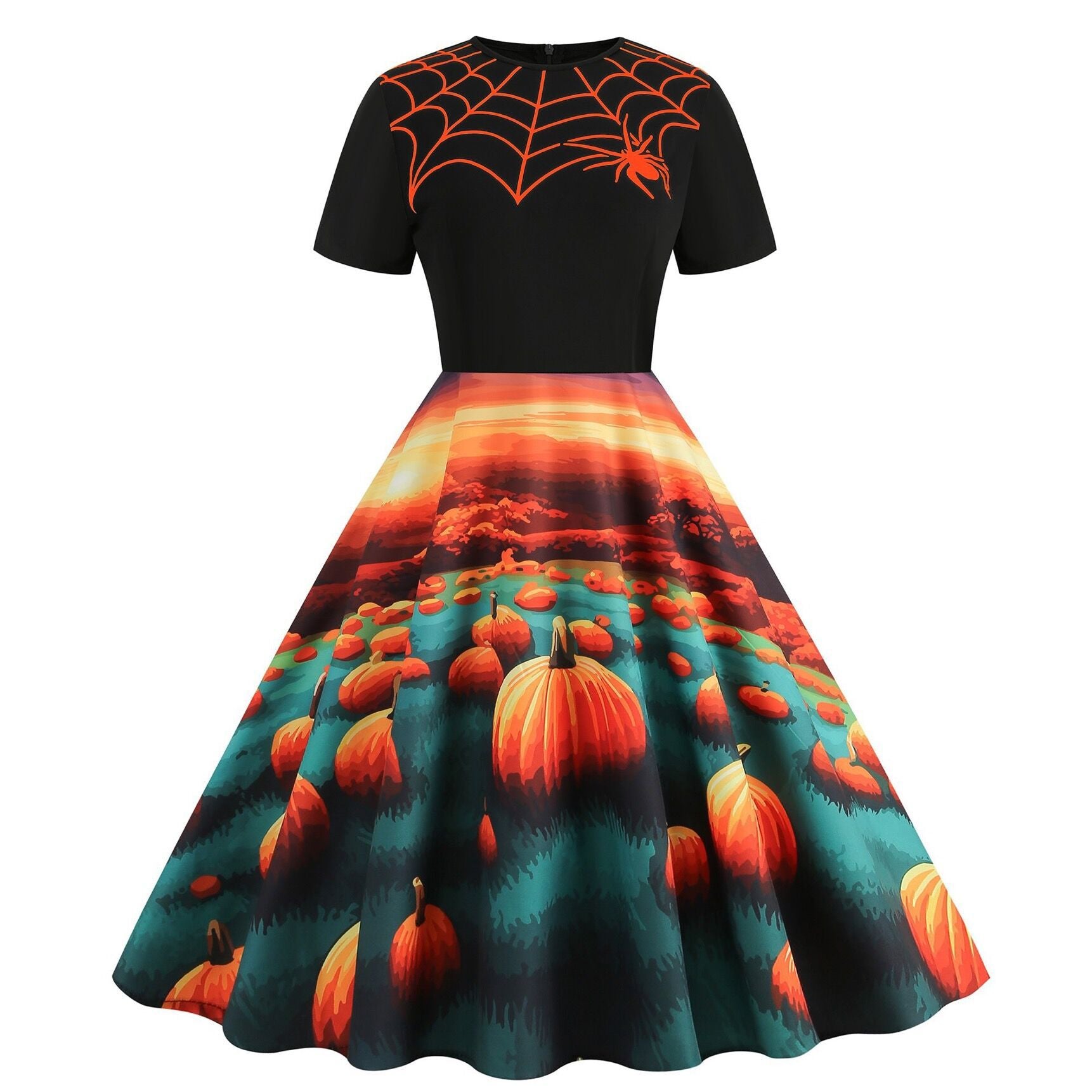Halloween Print Fit & Flare Dress