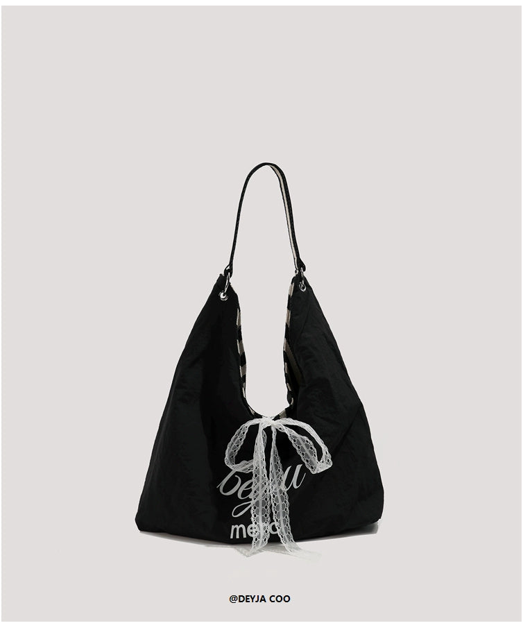 Double Sided Striped Canvas Tote Bag