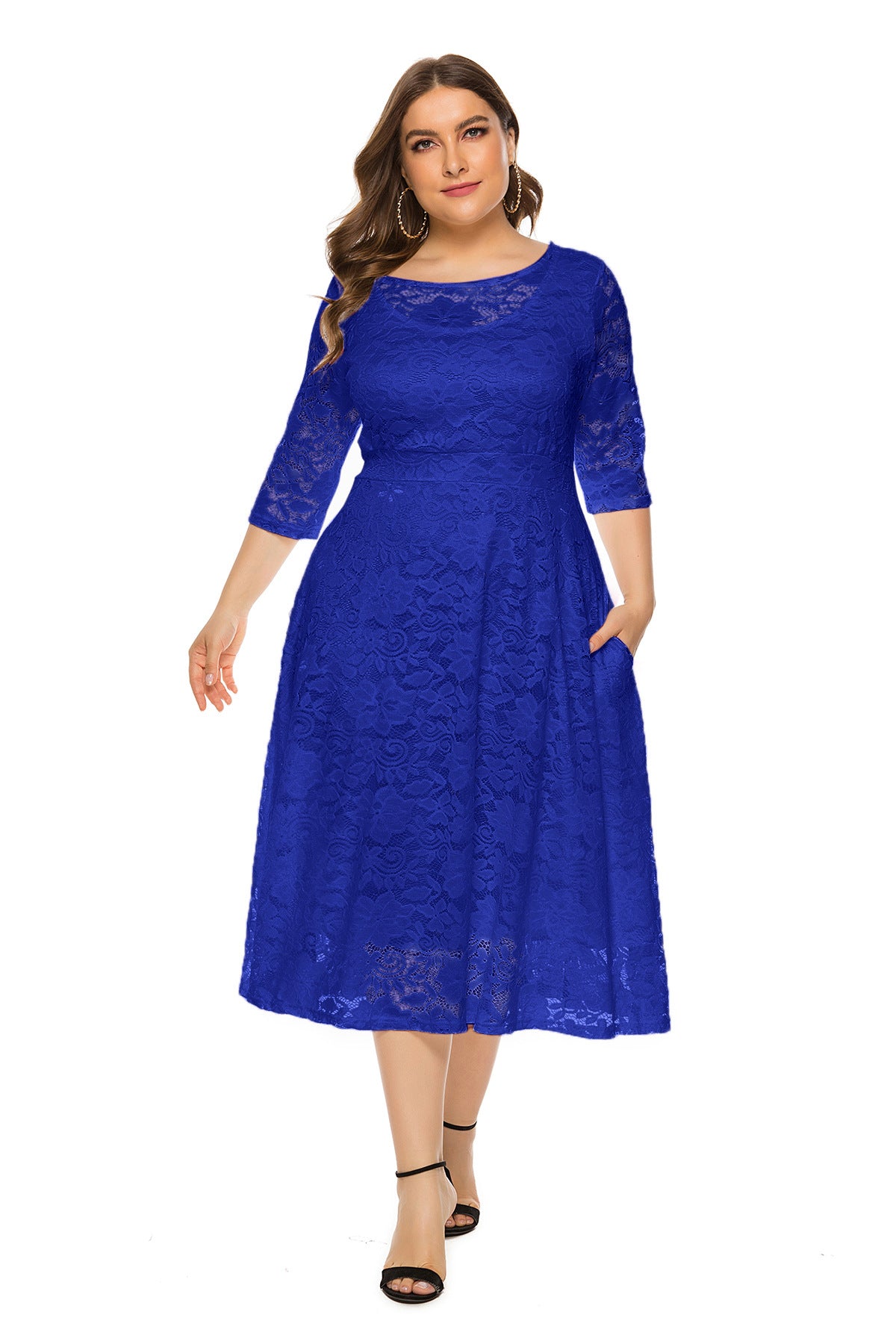 Plus Size Lace Evening Dress