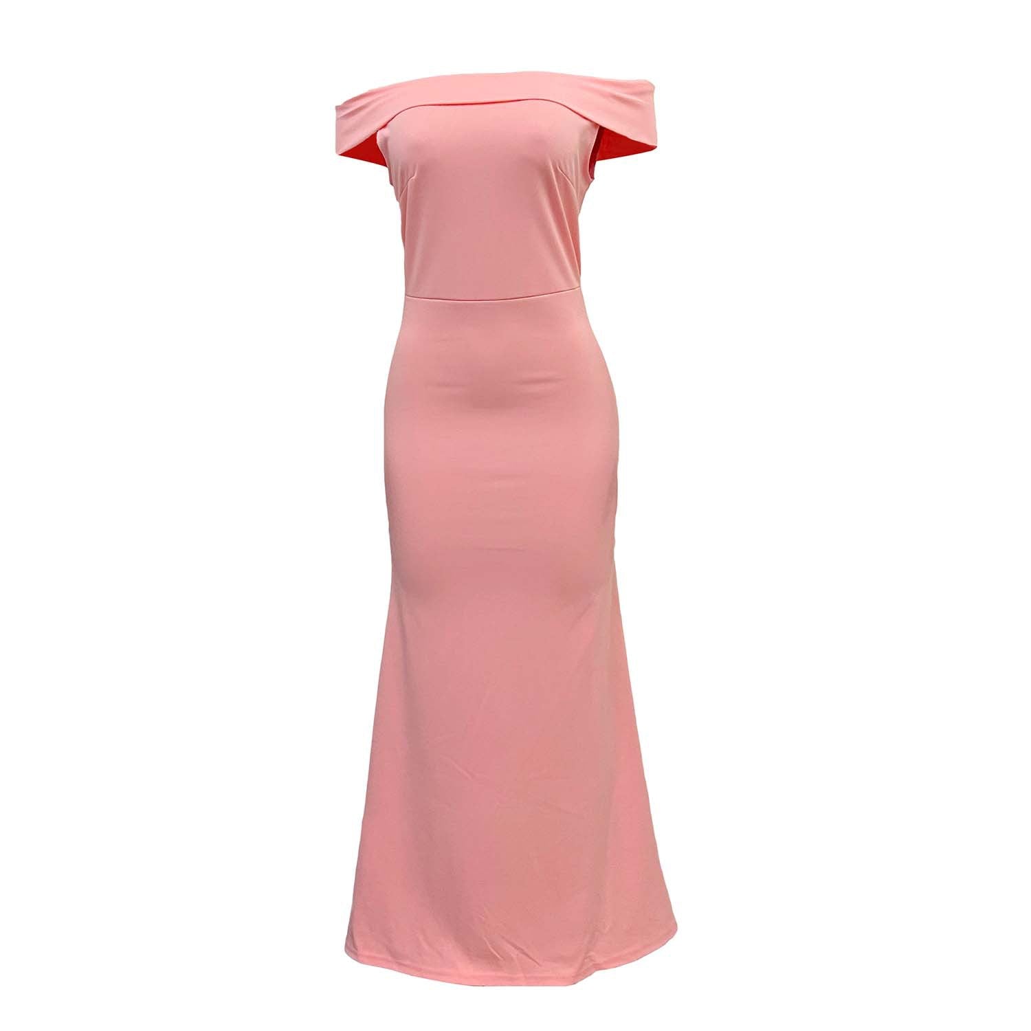Off The Sholuder Plus Sizes Long Party Dresses for Women-Dresses-Pink-M-Free Shipping at meselling99