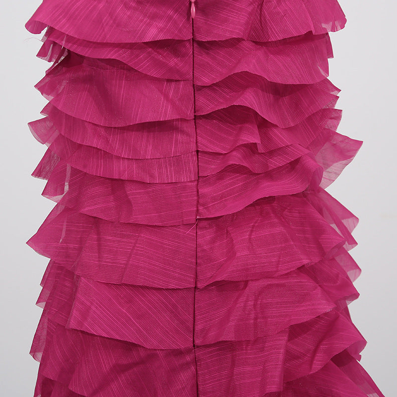 Elegant Off-Shoulder Ruffle Bustier Maxi Dresses