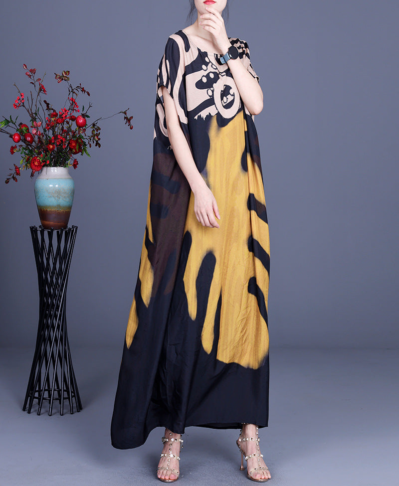 Summer Graffiti Romper Plus Sizes Dresses-Dresses-Yellow-One Size-Free Shipping at meselling99