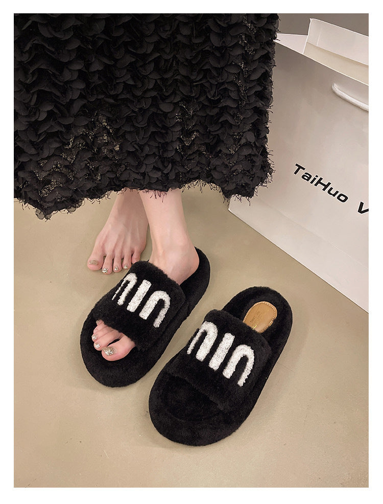 Fashion Women Winter Platform Slippers