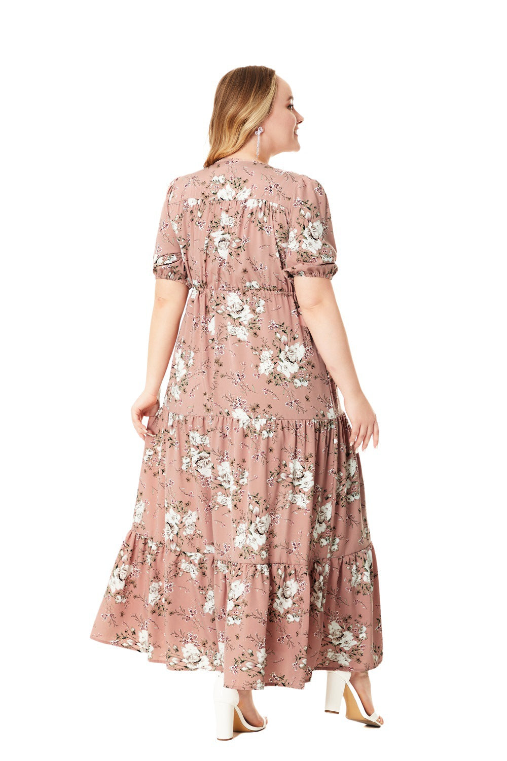Plus Size Summer Boho Print Flowy Maxi Dress