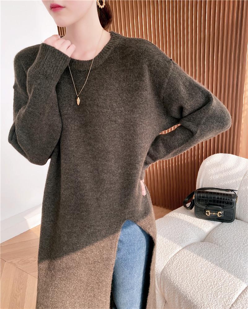 Warm Knitting Split Design Pullover Long Dresses-Dresses-Free Shipping at meselling99