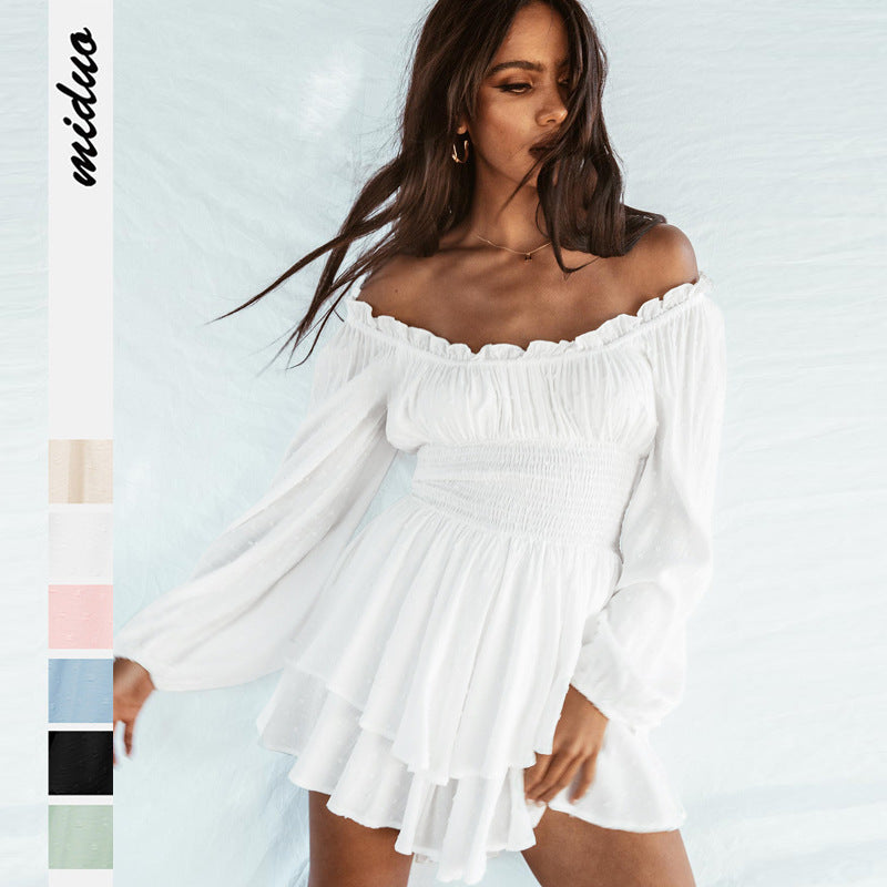 Designed Off The Shoulder Ruffled Short Jumpsuits