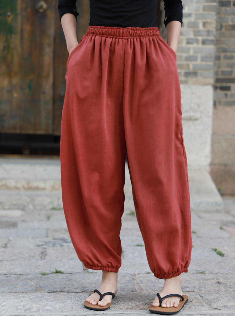Women's Linen Cotton Loose Lounge Pants