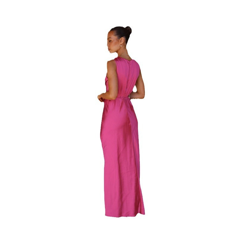 Sexy Deep V Neck Sleeveless Backless Evening Gown