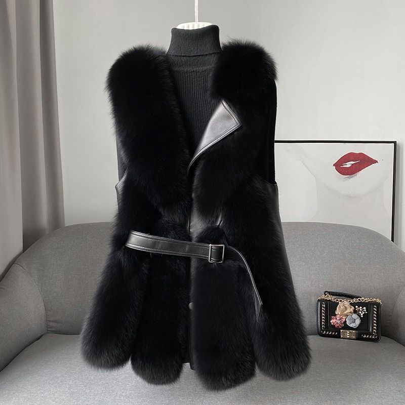 Designed Winter Artificial Fox Fur Sleeveless Vest for Women