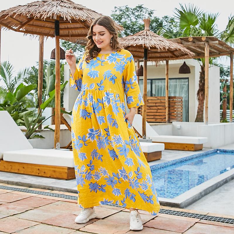 Casual Womem Loose Half Sleeves Maxi Dresses-Maxi Dreses-Free Shipping at meselling99