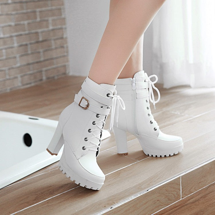 Fashion Chunky Heels Plus Sizes Short Martin Boots