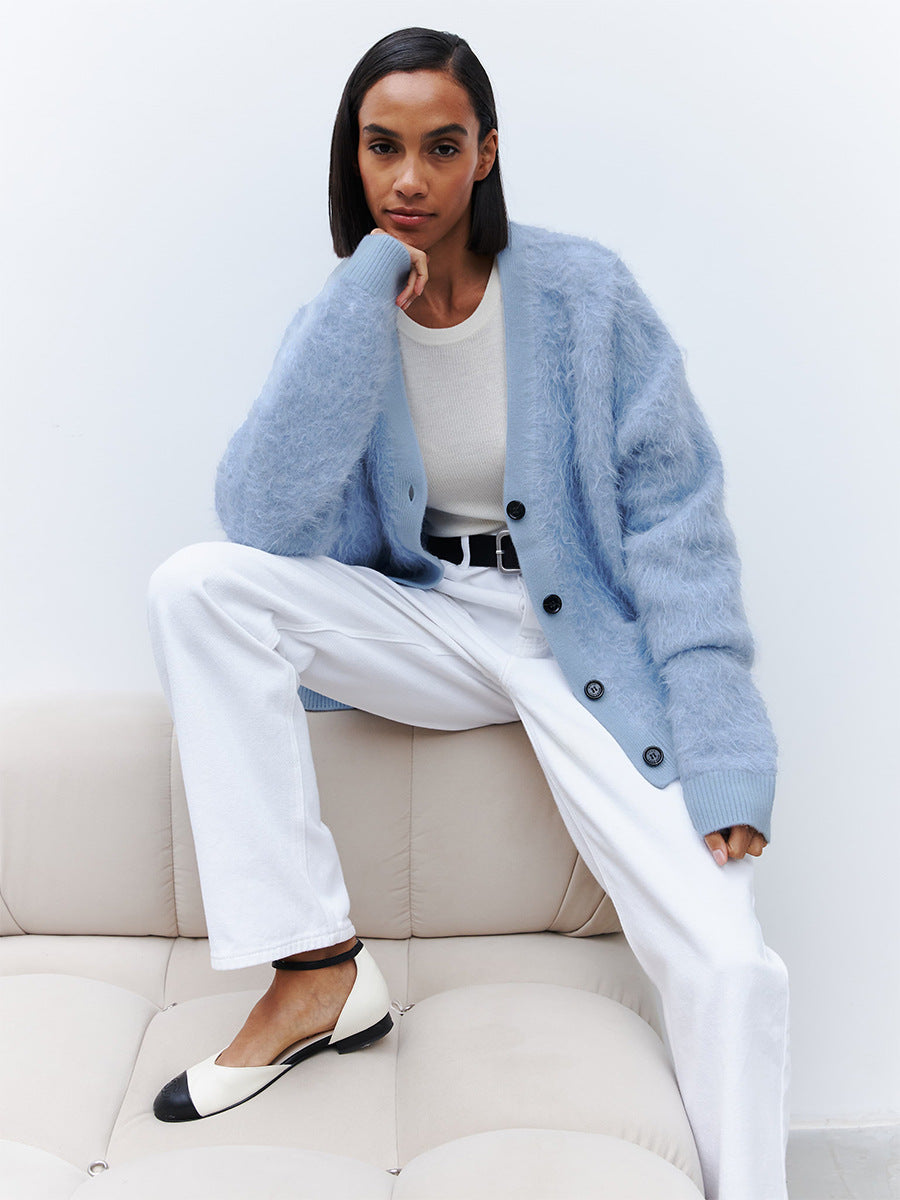Women's Lazy Style Mink Sherpa Cardigan
