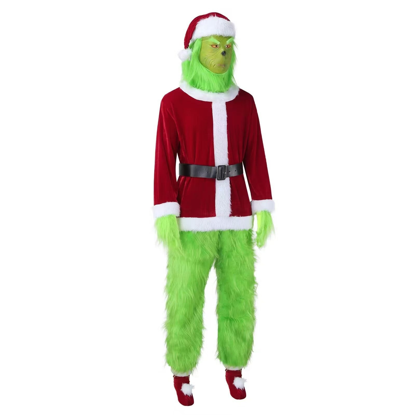Halloween Grinch Costume with Santa Pants