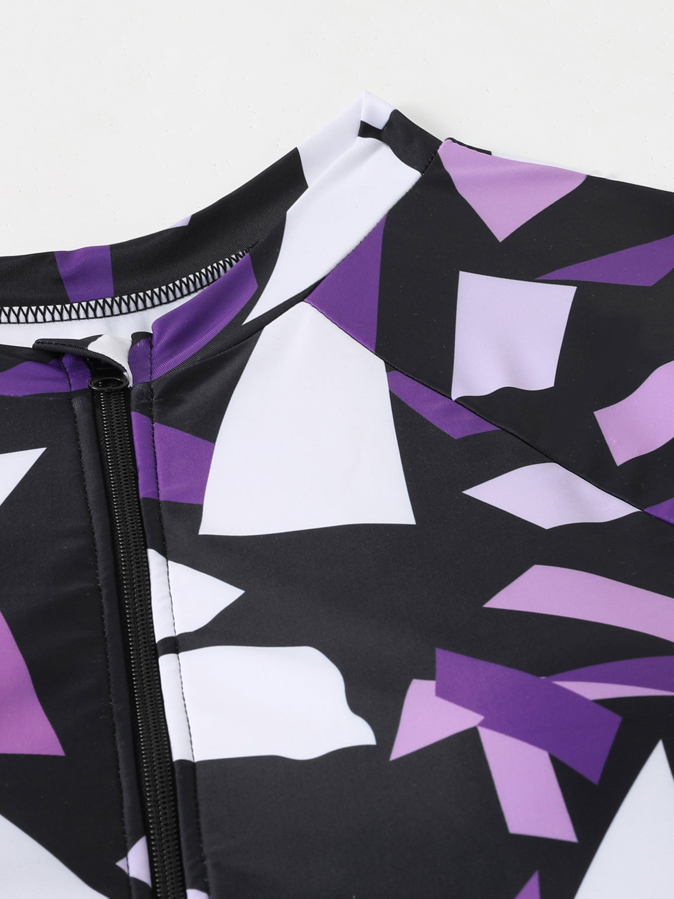 Women's Printed Long Sleeve Zip-Up One-Piece Swimsuit