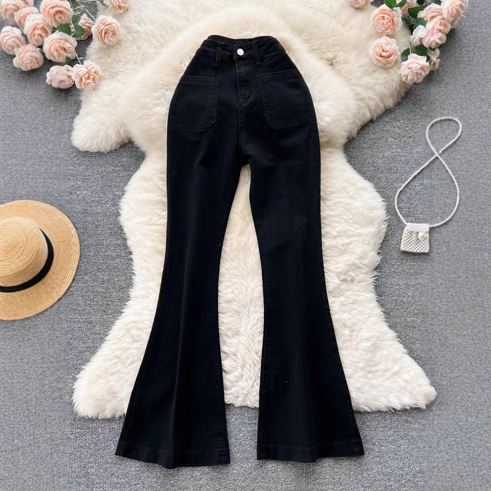 Retro Vintage Black Flare Jeans