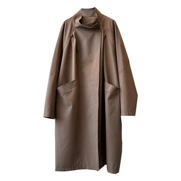 Retro Notch Lapel Single-Button Mid-Length Coat