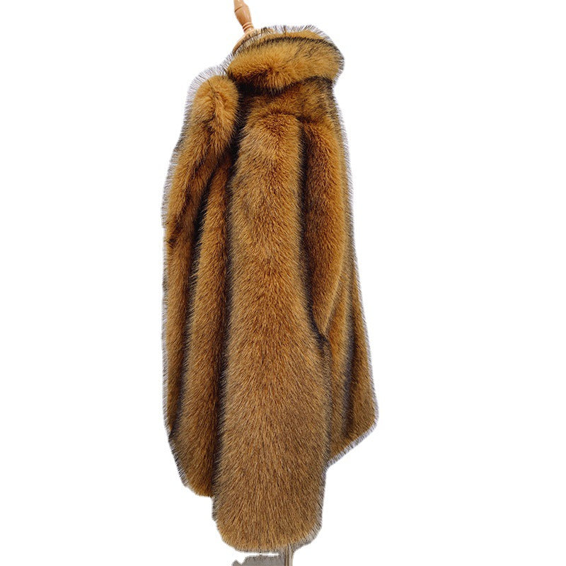 Winter Man Made Fox Fur Coats for Women