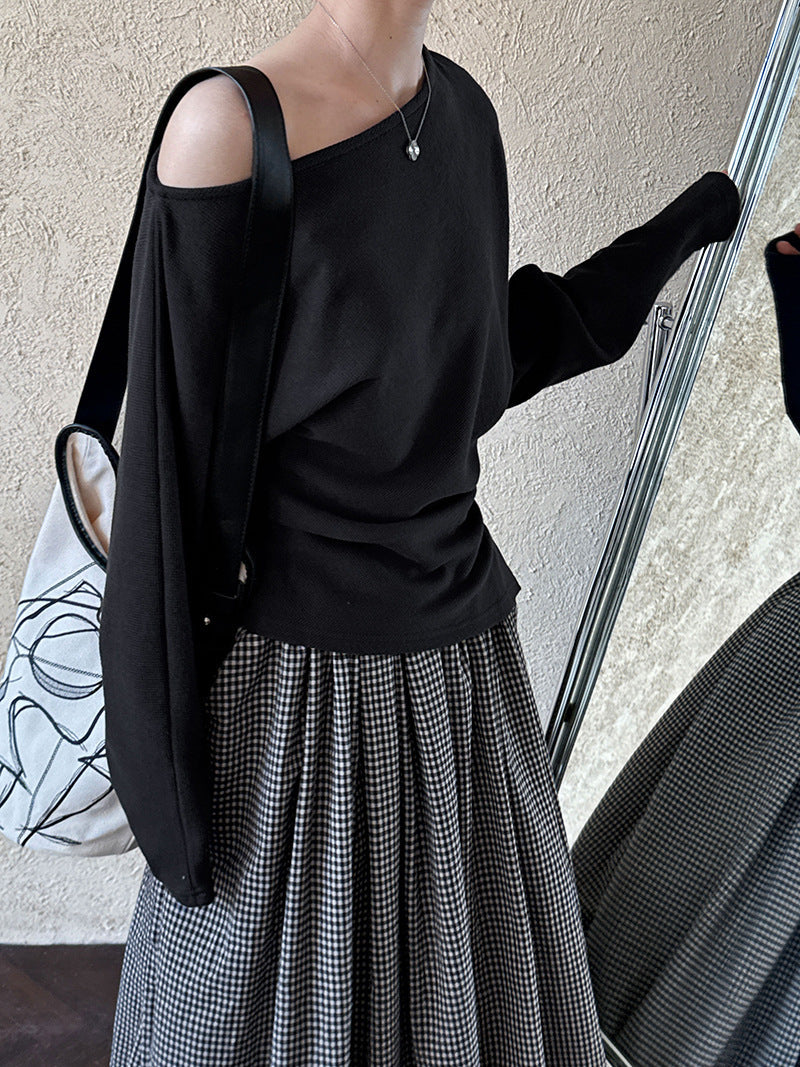 Designer Asymmetrical Shoulder Sweatshirt