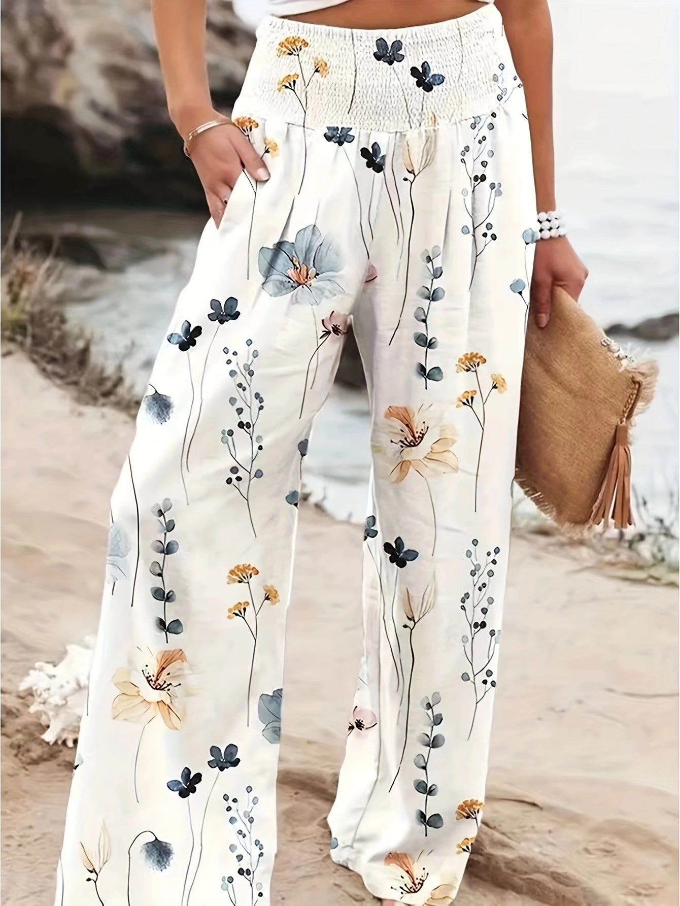 Women's Printed Wide-Leg Lounge Pants