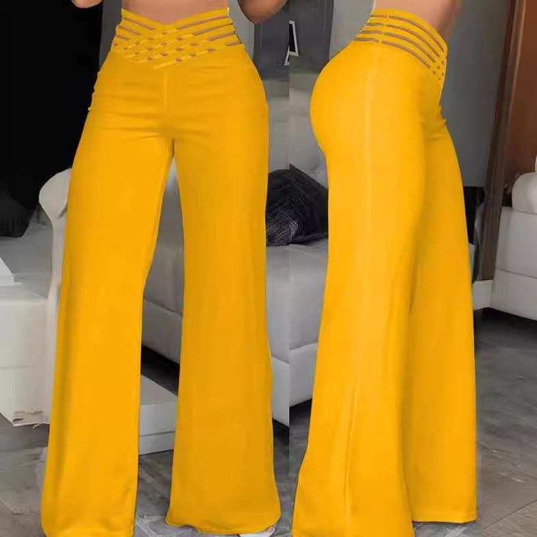 Casual Summer High Waist Wide Legs Pants