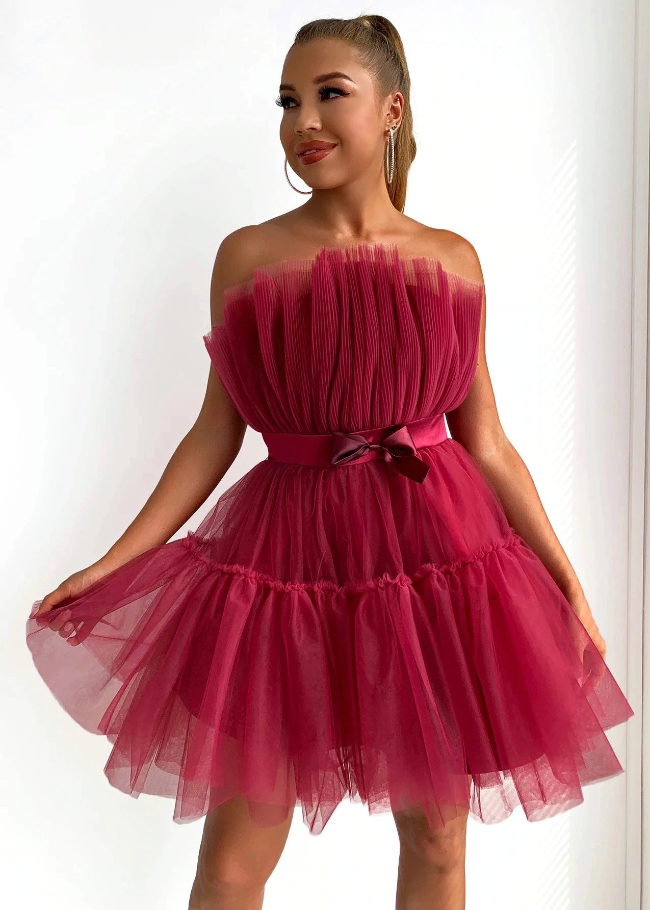Elegant Bow Chiffon A-line Ball Gown Dress