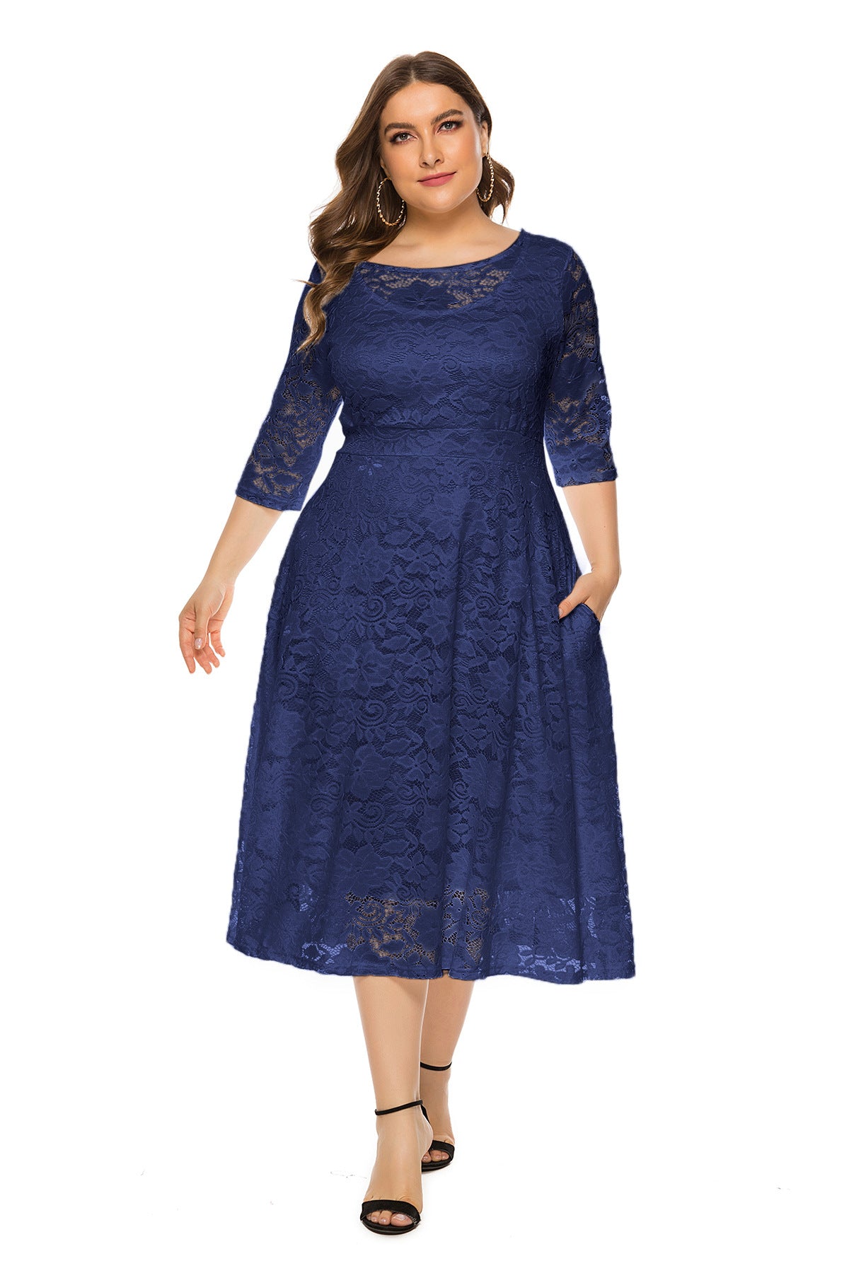 Plus Size Lace Evening Dress