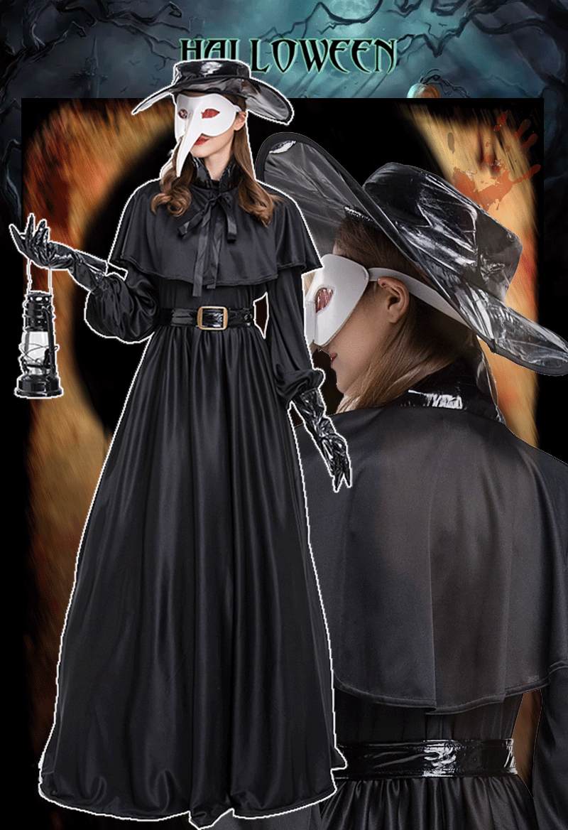 Halloween Medieval Steampunk Plague Doctor Costume for Adults