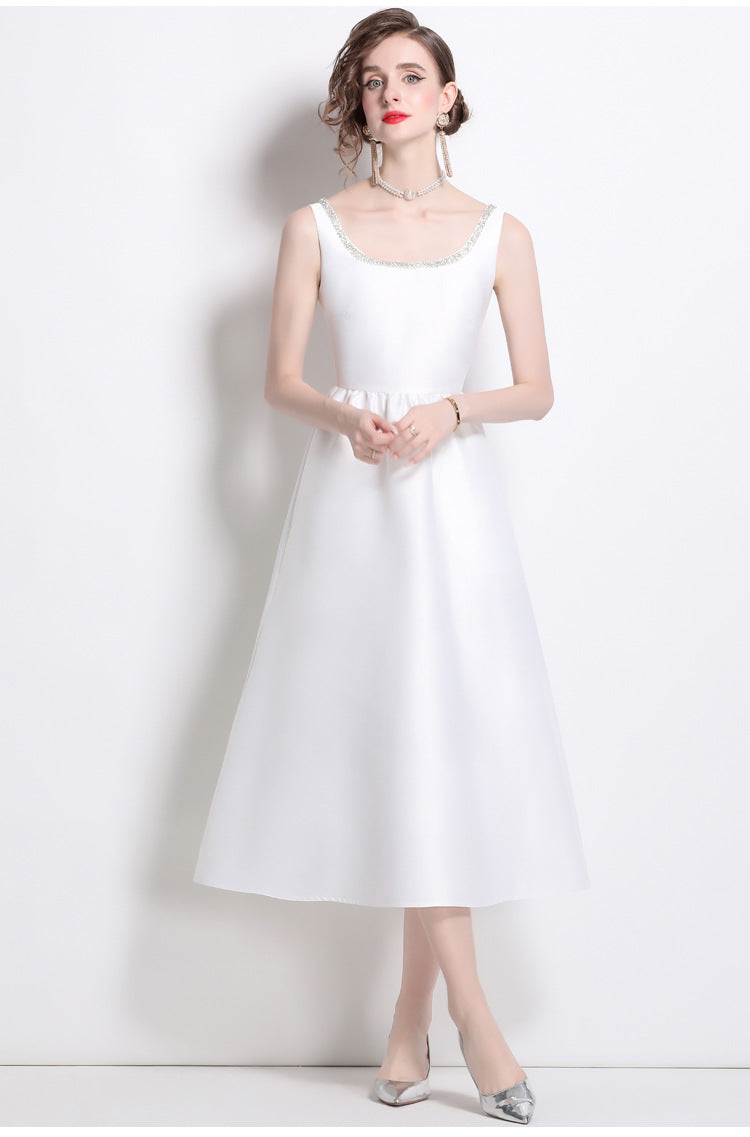 Elegant Square Neckline Sleeveless Dresses