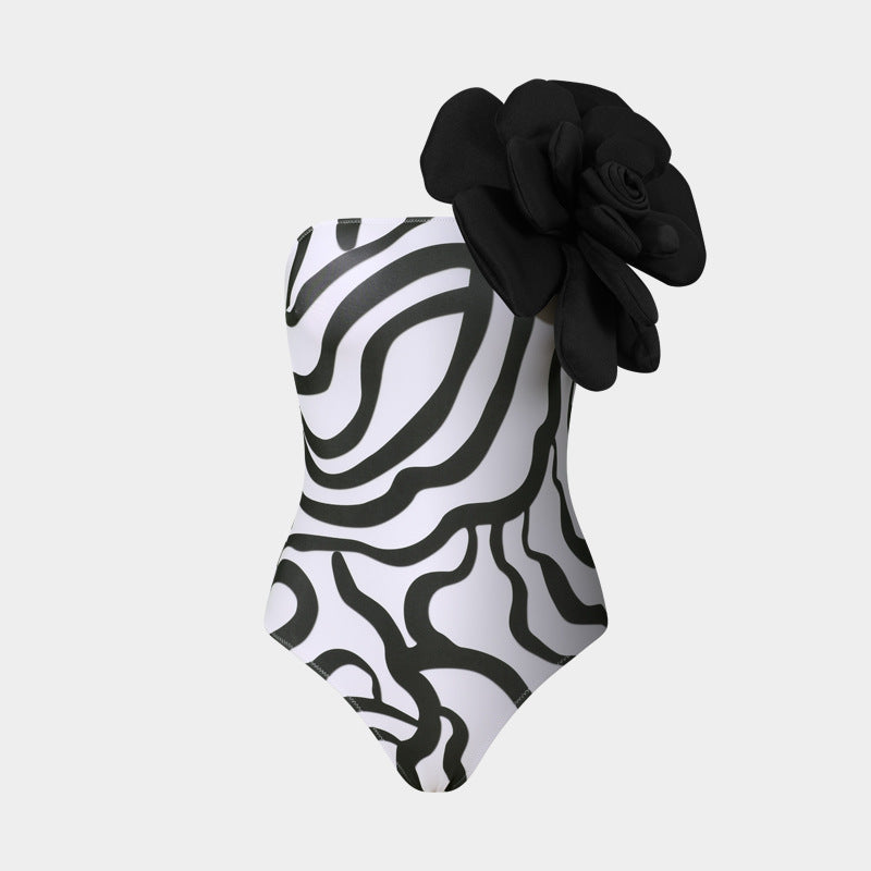 Women's 3D Floral Bikini Set – Sexy High-Cut Bathing Suit for Beach, Pool & Vacation