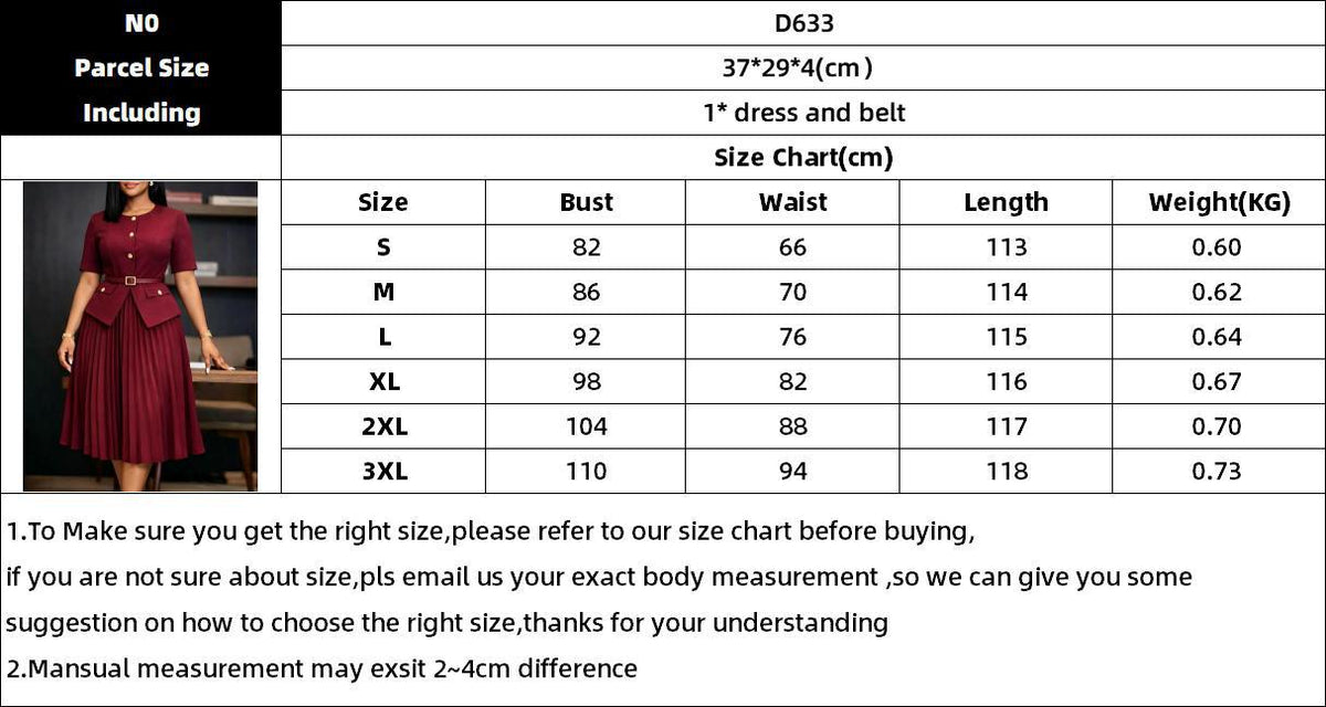 Summer  Round Neck Spliced Pleated Fake Two-Piece Solid Color Plus Size Dress