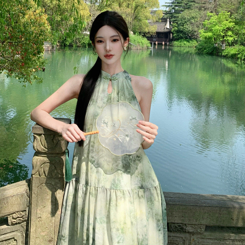 Women's Halter Neck Floral Dress