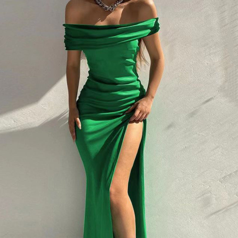 Sexy Off The Shoulder Evening Party Dresses-Dresses-Green-S-Free Shipping at meselling99