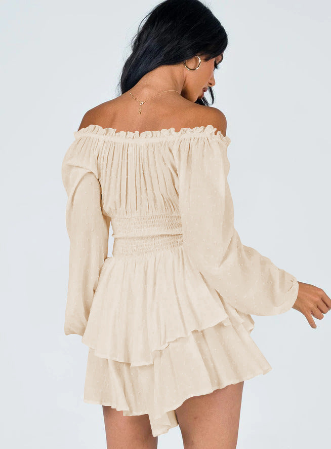 Designed Off The Shoulder Ruffled Short Jumpsuits