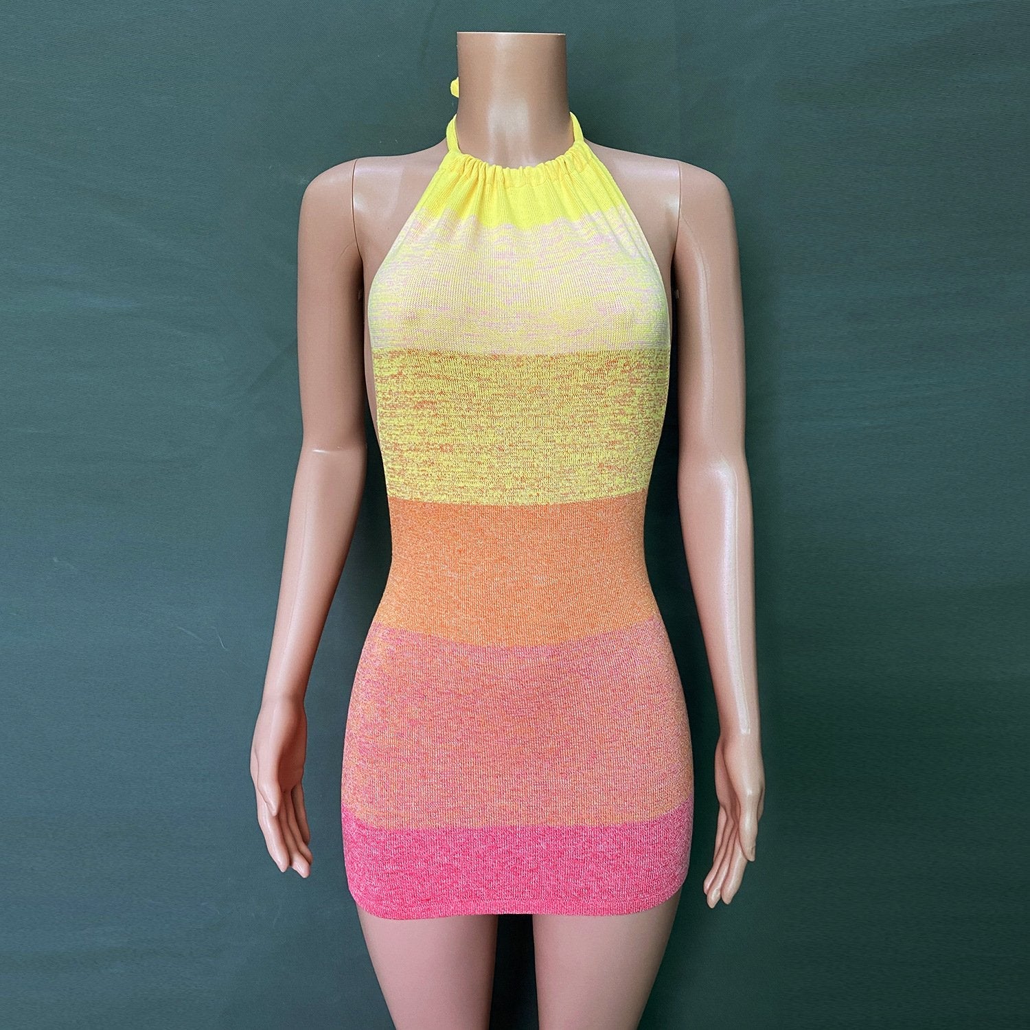 New Fashion Holiday Sheath Halter Backless Knitting Dresses-Sexy Dresses-Free Shipping at meselling99