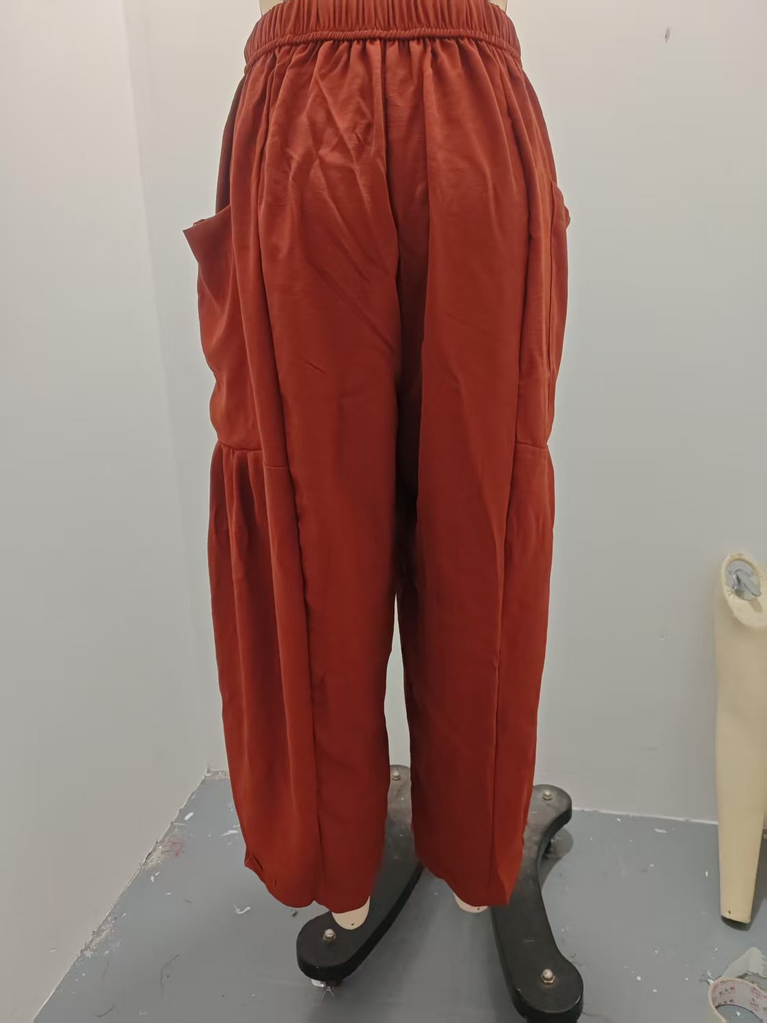 High-Waisted Wide-Leg Pants with Elastic Waist