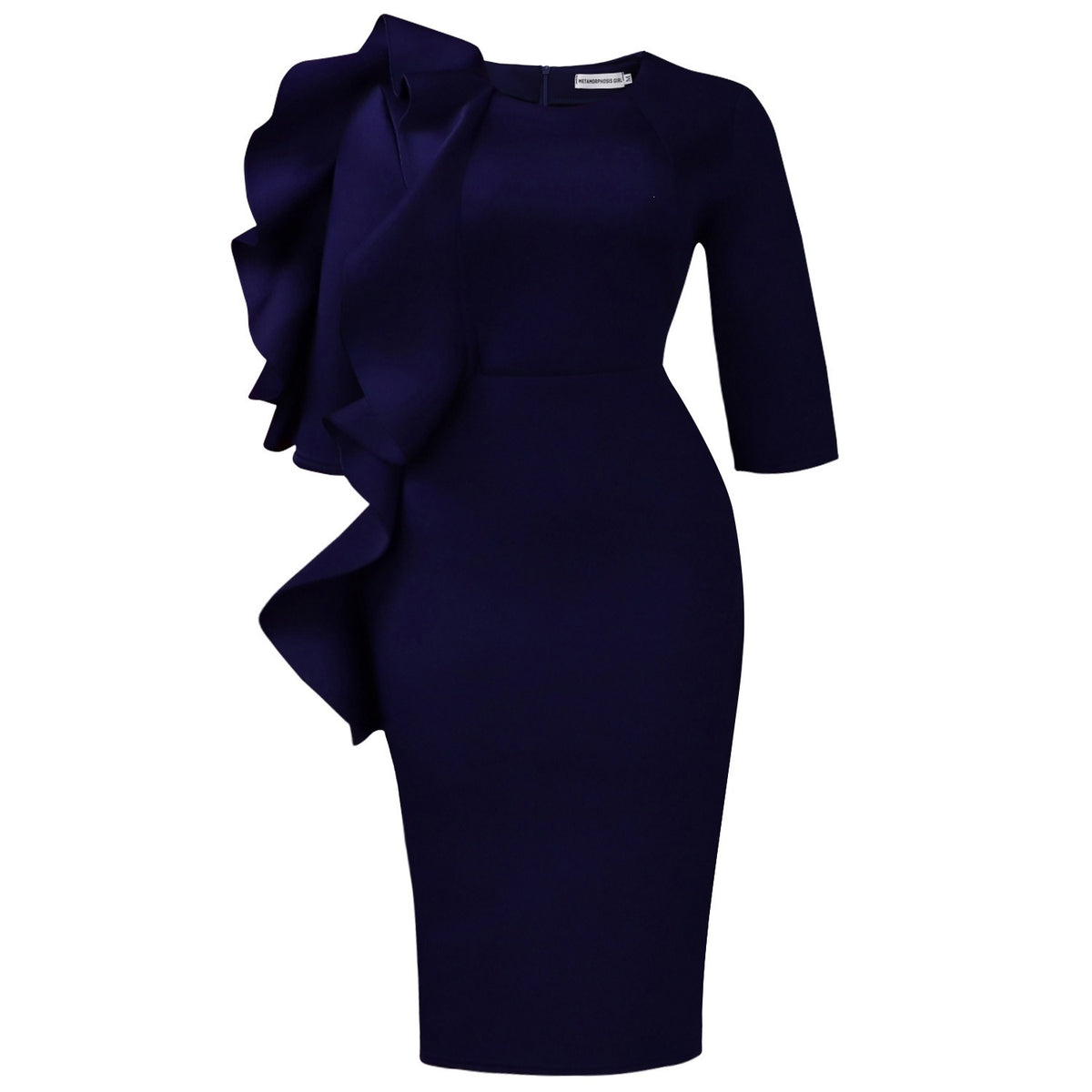 Elegant Ruffle Hem Midi Dress