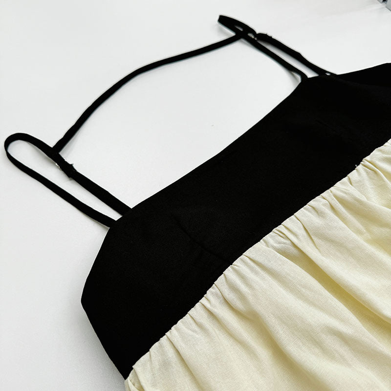 Boho Chic Linen Blend Slip Cotton Dress – Relaxed Summer Maxi Dress with Strappy Detail