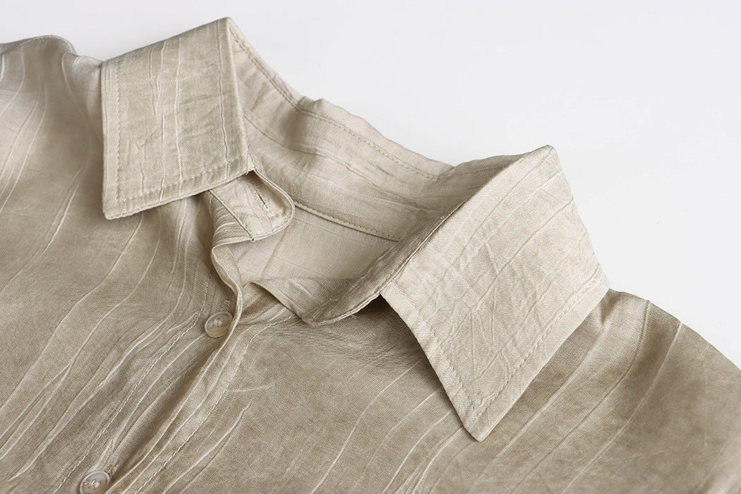 Tencel Lyocell Tie-Dye Relaxed Shirt & Culottes Two-Piece Set