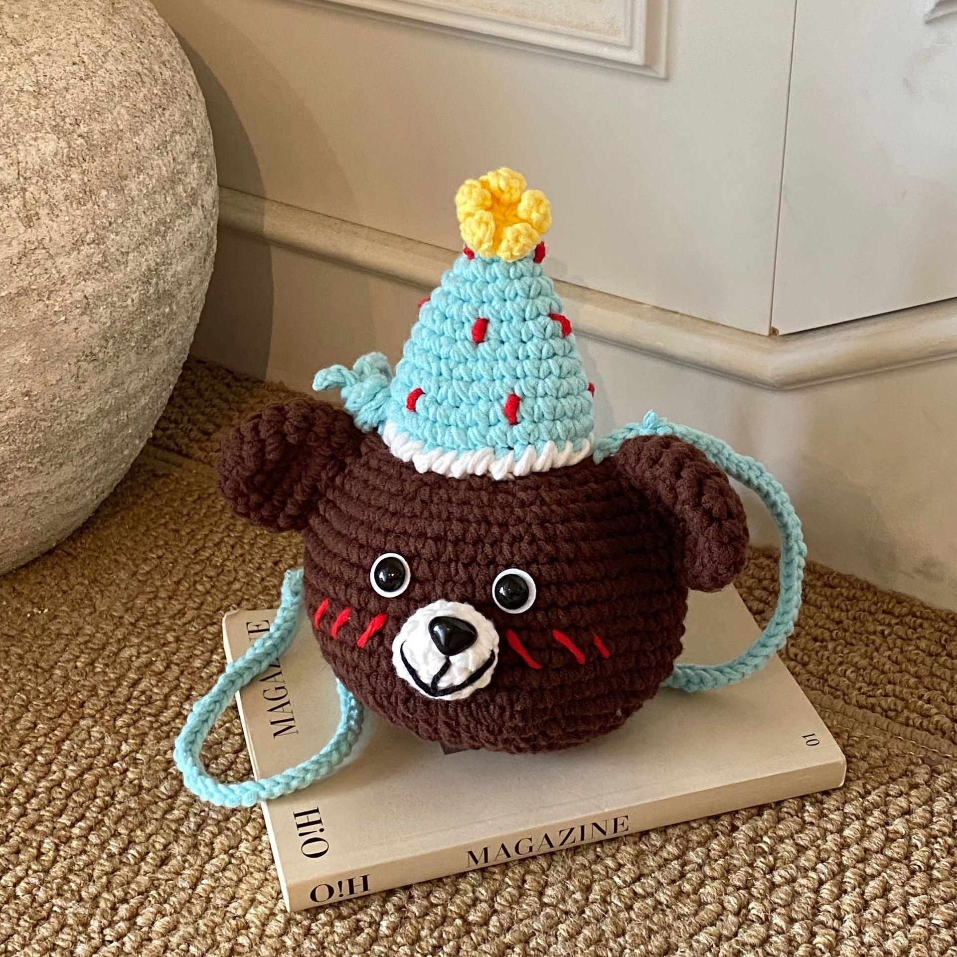 Handmade Knitted Bear Coin Purse