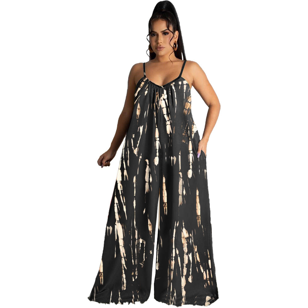 Casual Print Summer Women Sleeveless Vest Jumpsuits