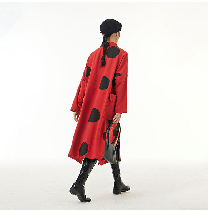 Designed Dot Print Plus Sizes Shirts Coats for Women-Dresses-Free Shipping at meselling99